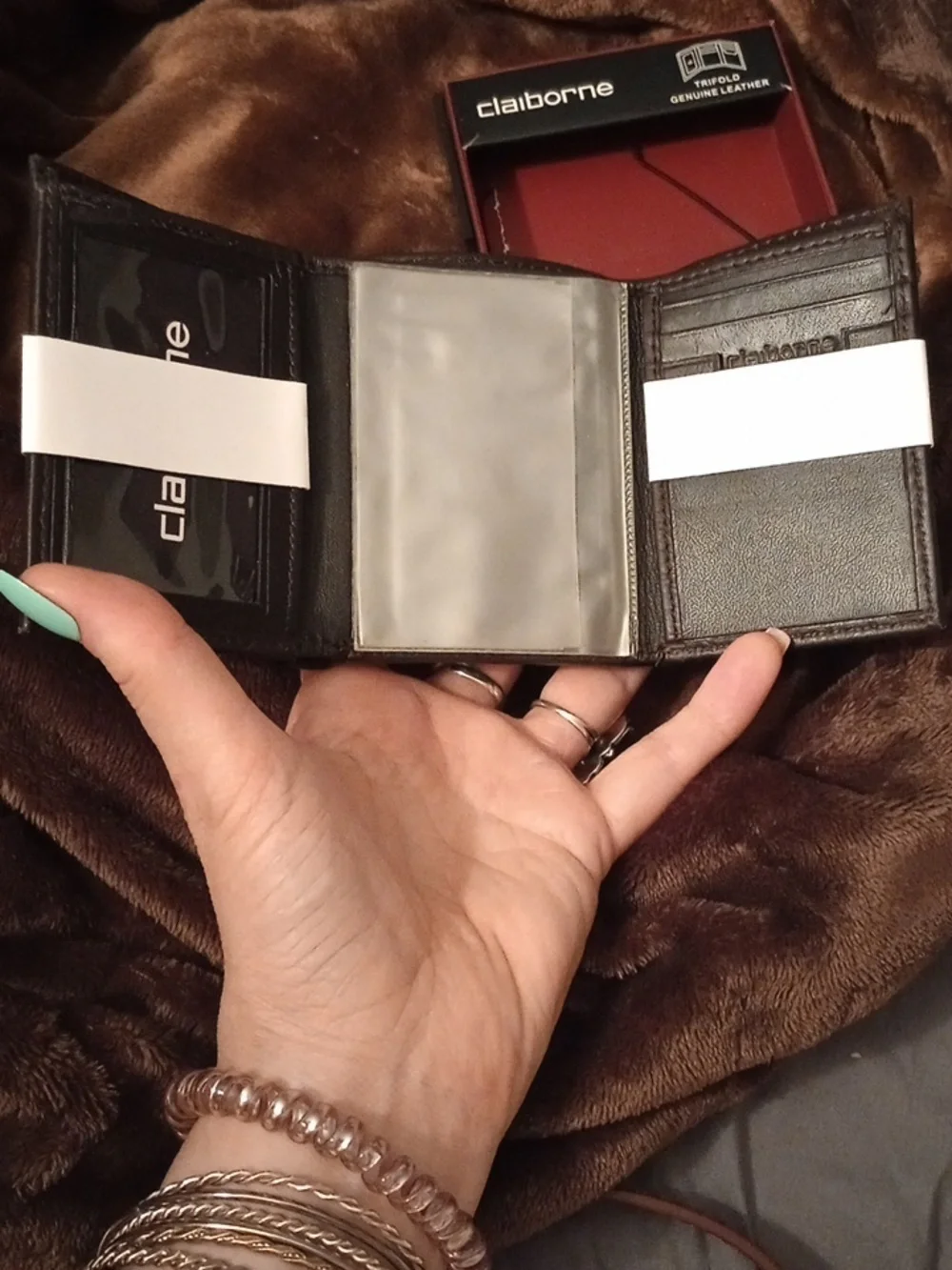 Claiborne Brown Leather Money Clip Wallet